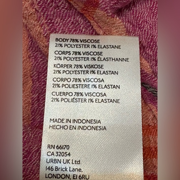 ANTHROPOLOGIE PILCRO RUCHED DEEP V- NECK PLAID BUTTON UP SHIRT SIZE LP - Picture 13 of 13